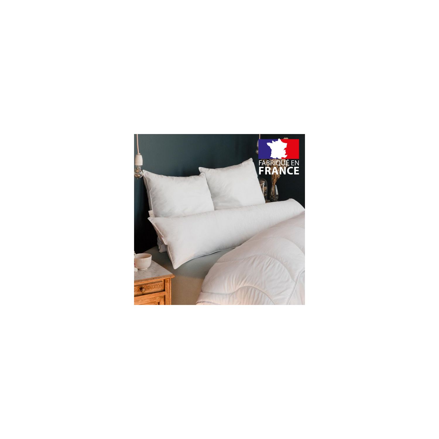 Traversino Rotondo Antiacaro Blanrêve – 160 Cm, 1200g, Imbottitura Riciclata, Made In France