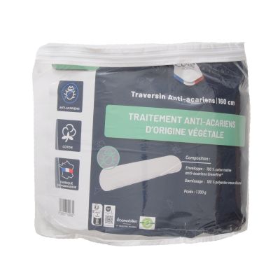 Traversin ferme anti-acariens - 160 cm - Made in France