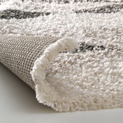 Tapis shaggy 160x230 cm - Losanges bicolores