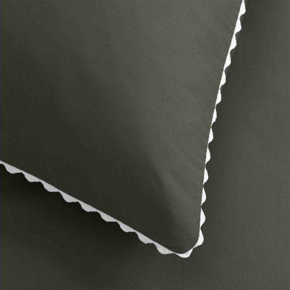 Housse de couette - 220 x 240 cm + taies - Percale - Kaki - 78 fils - Uni