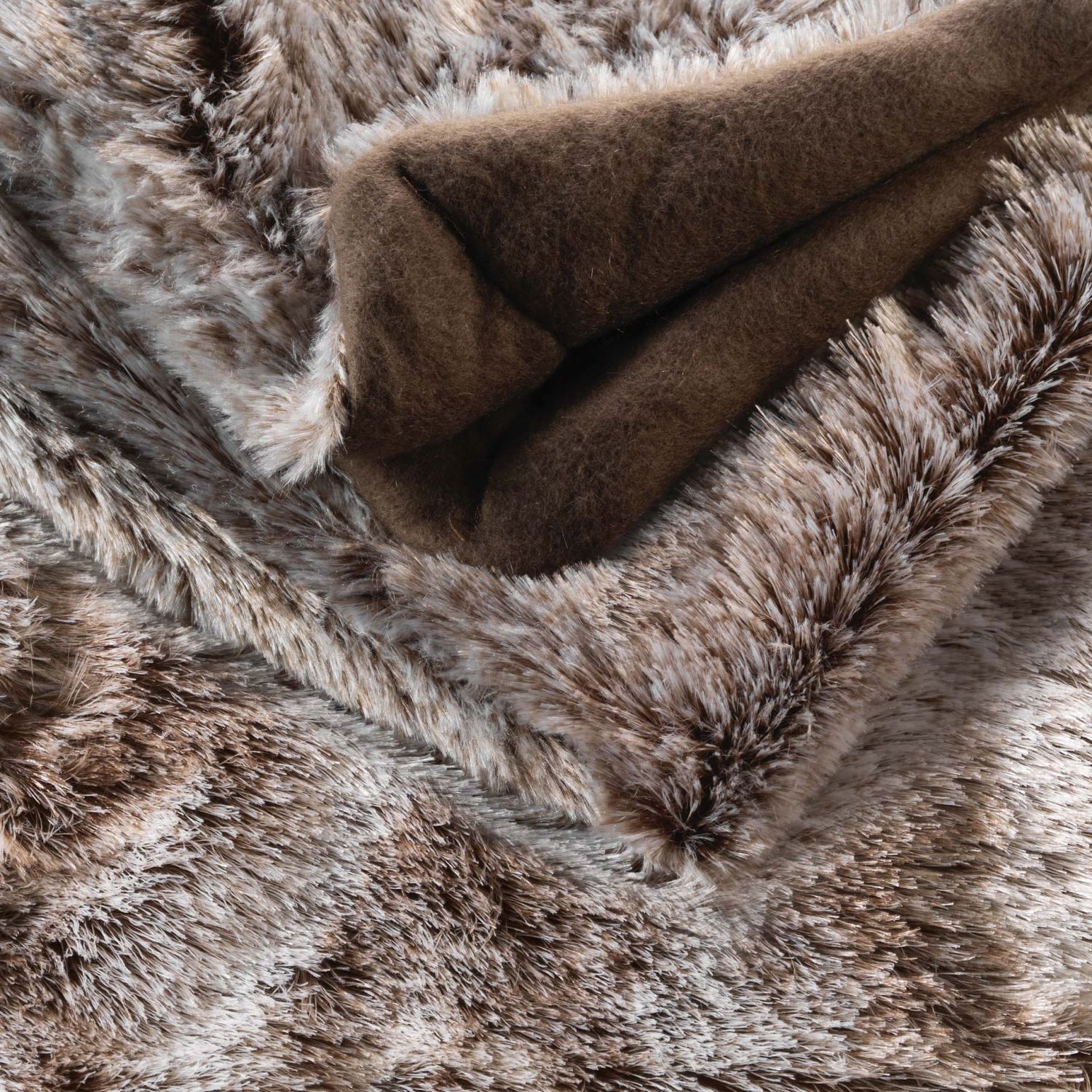 Plaid effet fourrure - 180 x 220 cm - Cocooning - Marron - Picture 7 of 7