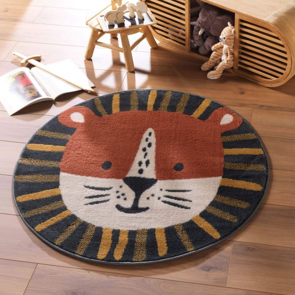 Tapis rond tête de Lionceau - Savane