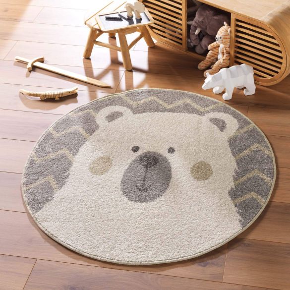 Tapis rond tête d'ours - Pôle nord