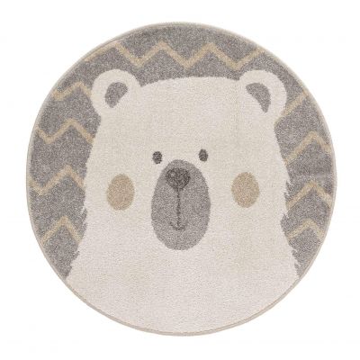 Tapis rond tête d'ours - Pôle nord