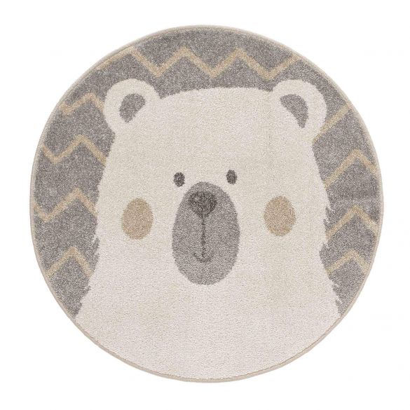 Tapis rond tête d'ours - Pôle nord