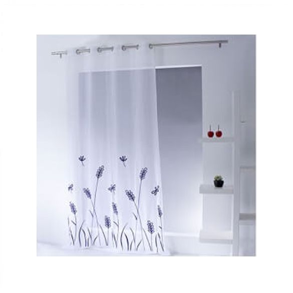 Panneau voile - Oeillets - 140 x 260 cm - Brodé fleurs