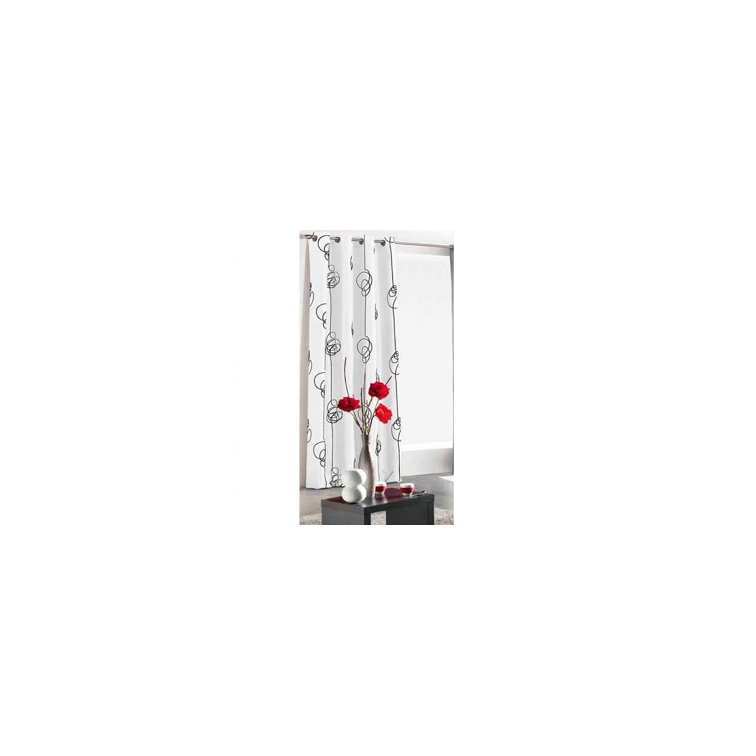 Rideau - Oeillets - 140 x 260 cm - Looping tourbillon - Deux coloris