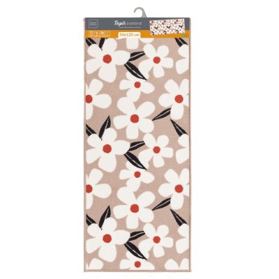 Tapis antidérapant - 50x120 cm - Fleurs