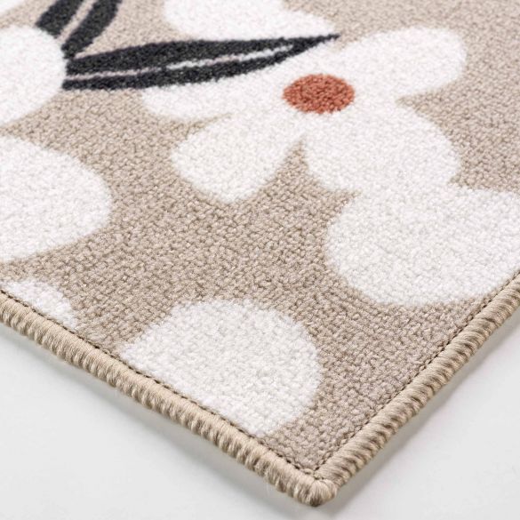 Tapis antidérapant - 50x120 cm - Fleurs