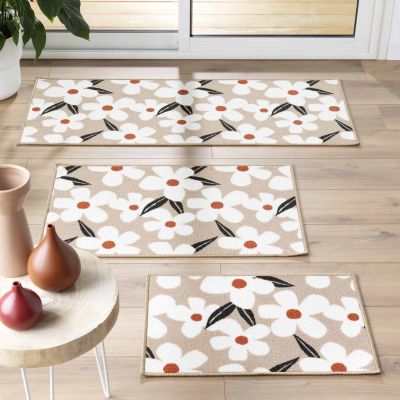 Tapis antidérapant - 50x80 cm - Fleurs