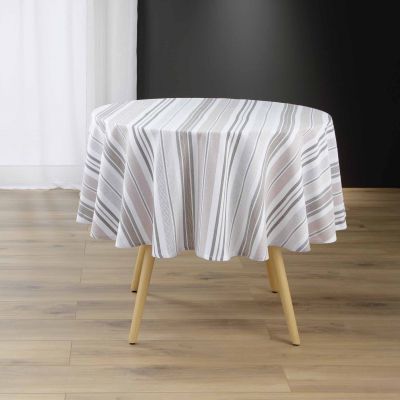 Nappe coton ronde - Diamètre 180 cm - Rayures