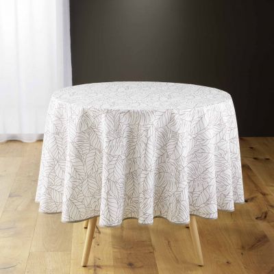 Nappe antitache ronde - Diamètre 180cm - Feuilles