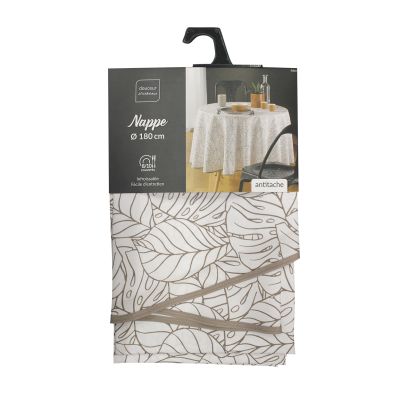 Nappe antitache ronde - Diamètre 180cm - Feuilles