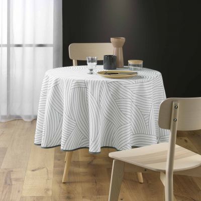 Nappe antitache ronde - Diamètre 180cm - Lignes graphiques