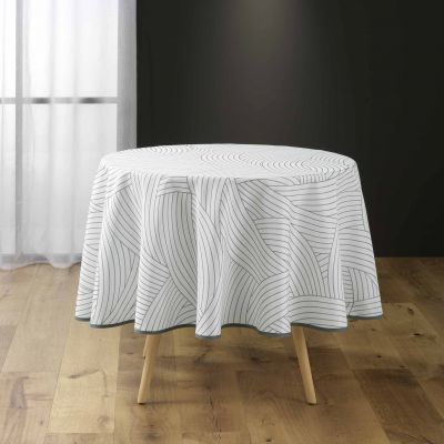 Nappe antitache ronde - Diamètre 180cm - Lignes graphiques