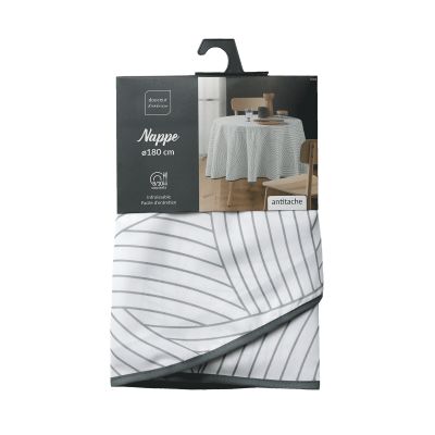 Nappe antitache ronde - Diamètre 180cm - Lignes graphiques