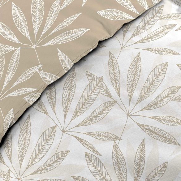 Housse de couette réversible - 220x240 cm + taies - Nature blanc et beige