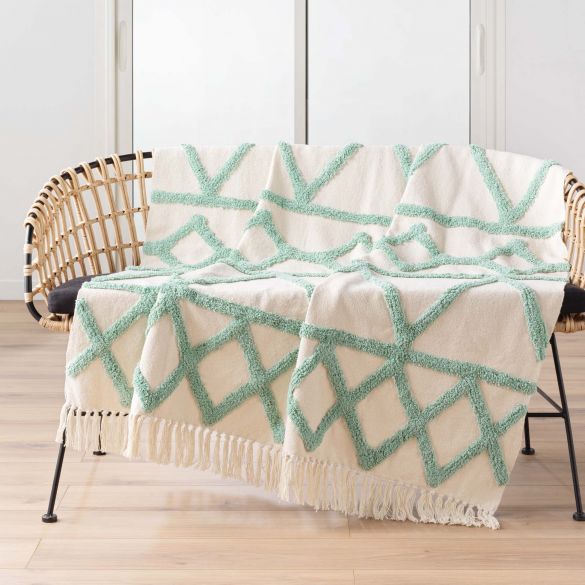 Plaid à franges 125x150 cm - Tufté Plaid à franges 125x150 cm - Tufté