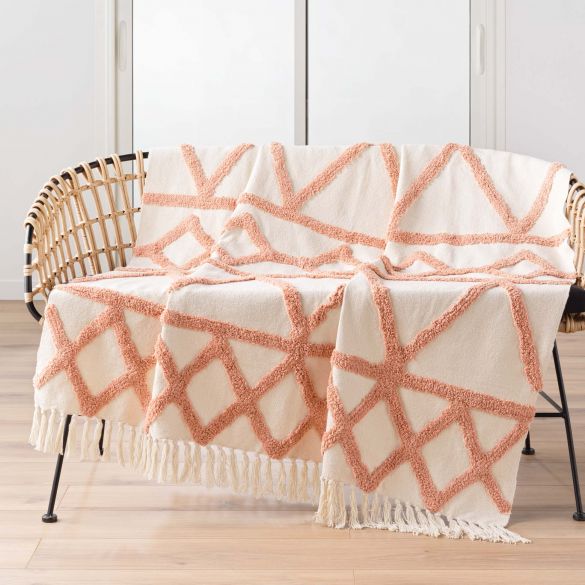 Plaid à franges 125x150 cm - Tufté Plaid à franges 125x150 cm - Tufté