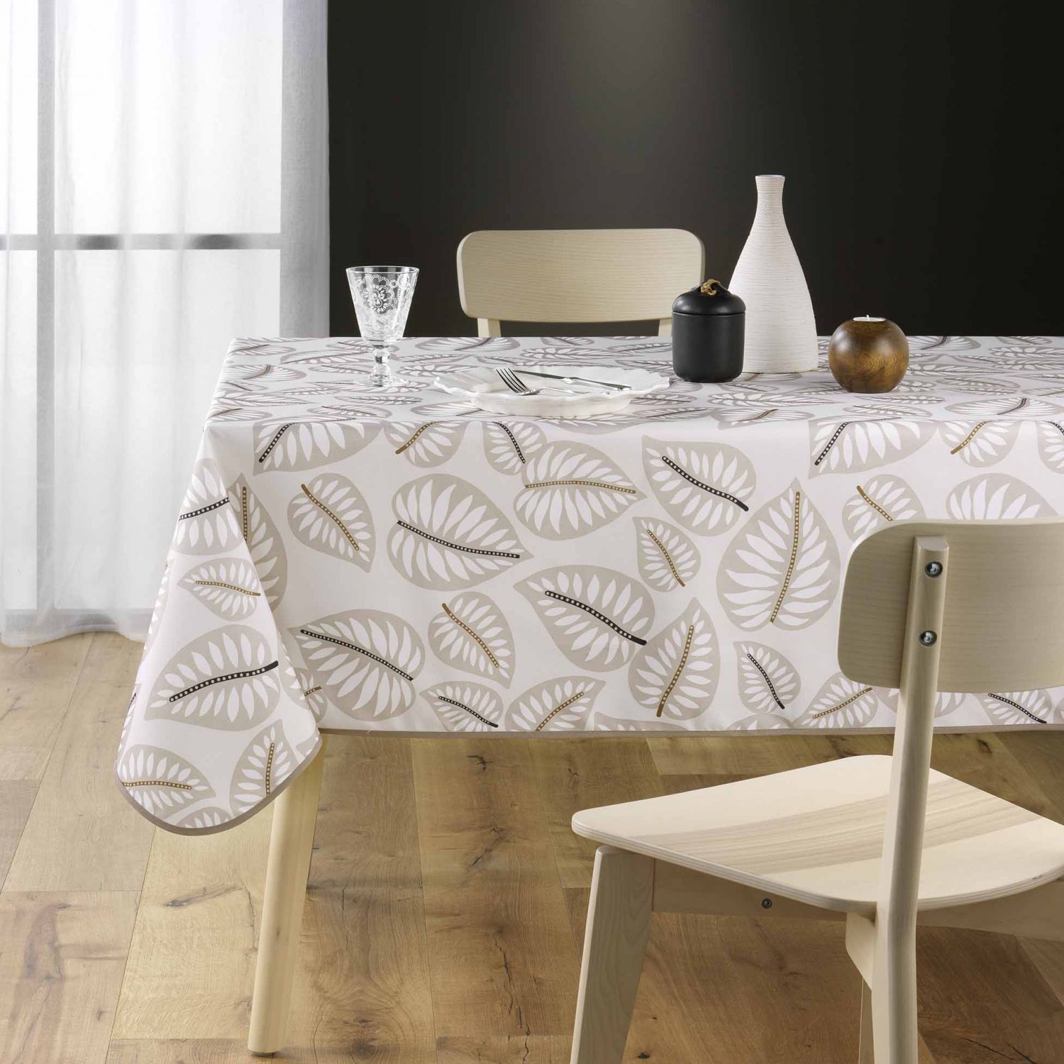 Nappe antitache rectangulaire 150x240 cm - Feuilles