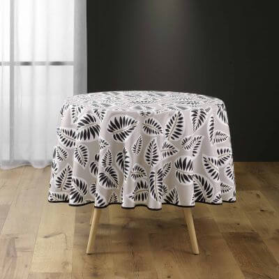 Nappe antitache ronde - Diamètre 180 cm - Feuilles