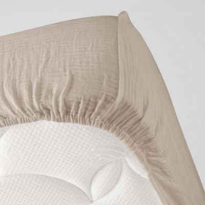 Drap housse 160x200 cm - Gaze de coton