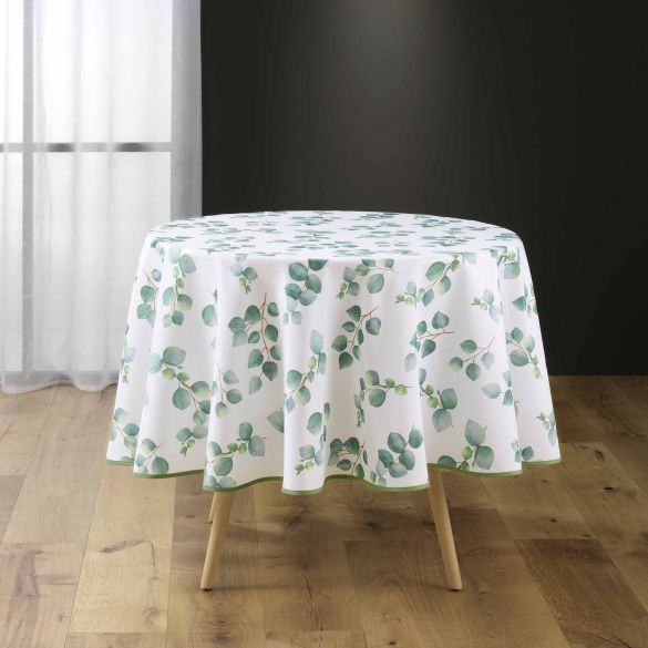 Nappe antitache ronde - Diamètre 180 cm - Eucalyptus