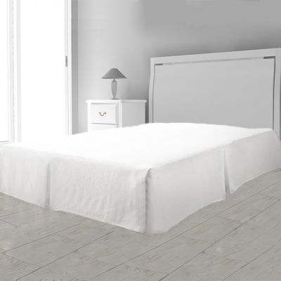 Cache sommier plateau 3 plis 140x190 cm blanc