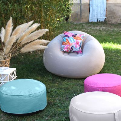 Pouf gonflable déperlant 55x25 cm