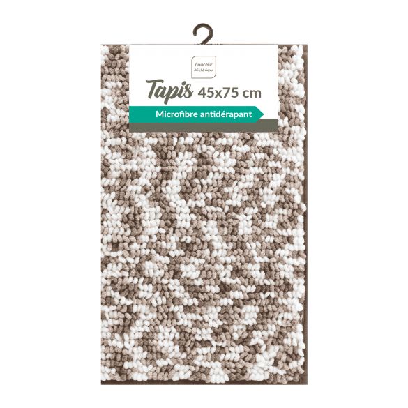 Tapis de bain 45x75 cm microfibre tricolore