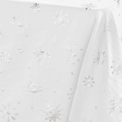 Nappe rectangle 140x240 cm - Flocons argent