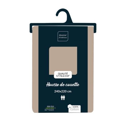 Housse de couette unie 240x220 cm + taies