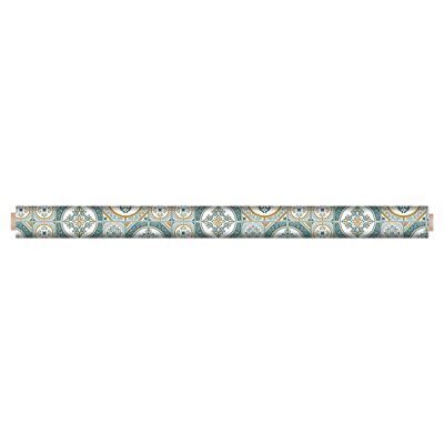 Toile cirée au mètre - Largeur 140 cm - Carreaux de ciment - Emeraude