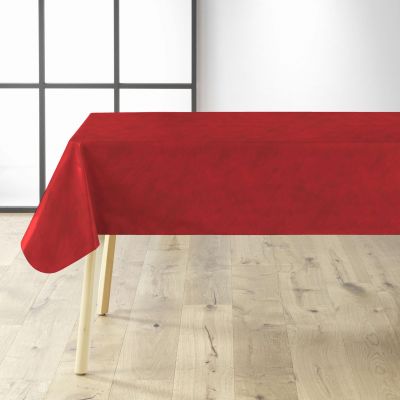 Toile cirée au mètre - Largeur 140 cm - Effet béton ciré - Rouge
