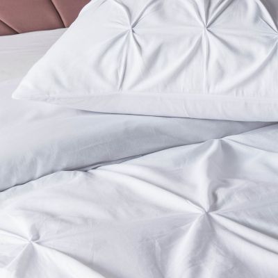 Housse de couette 260x240 cm + taies - Blanc - Effet matelassé