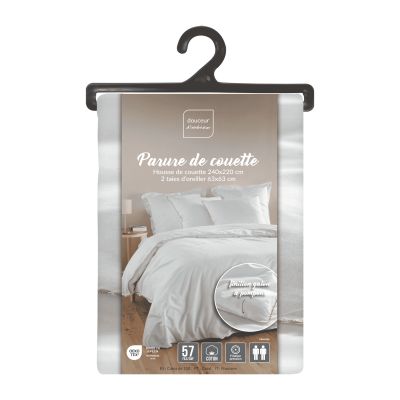 Housse de couette 220x240 cm + uni blanche