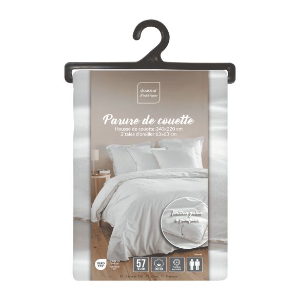 Housse de couette 220x240 cm + uni blanche
