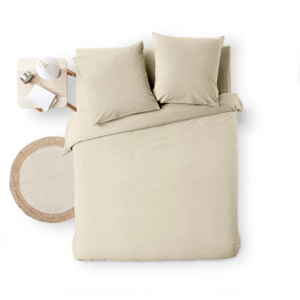 Housse de couette 260x240 cm + taies - Fils teints lavés - uni