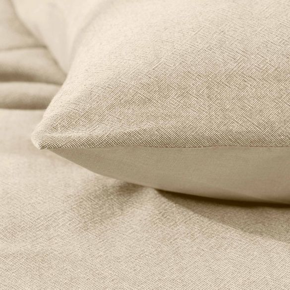 Housse de couette 260x240 cm + taies - Fils teints lavés - uni