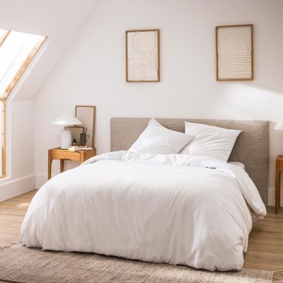 Housse de couette 220x240 cm + taies - Fils teints lavés - uni