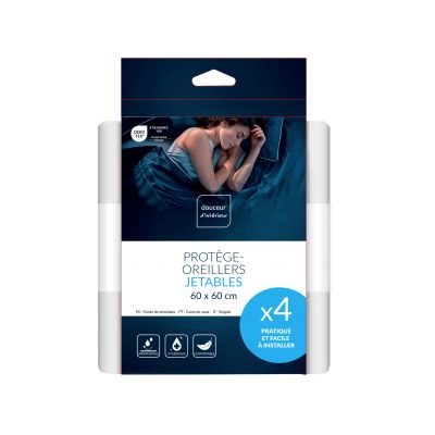 Protège oreiller jetable 63x63 cm - Molleton imperméable