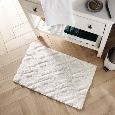 Tapis de bain 50x80cm - Tufté - Blanc