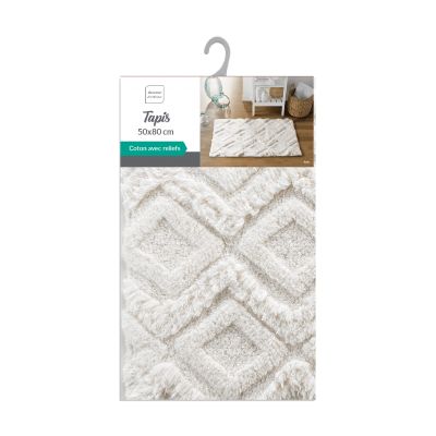 Tapis de bain 50x80cm - Tufté - Blanc