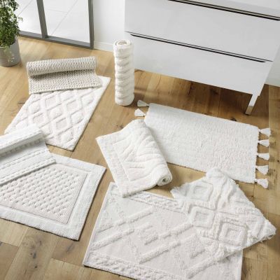 Tapis de bain 50x80cm - Tufté - Blanc