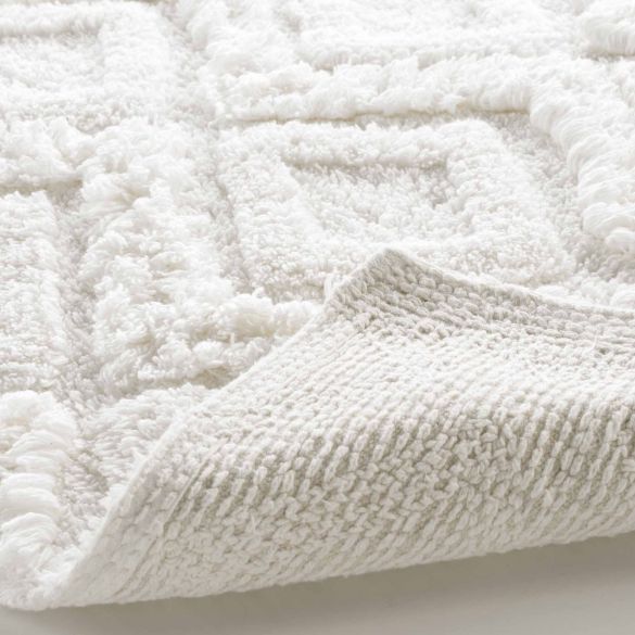 Tapis de bain 50x80cm - Tufté - Blanc