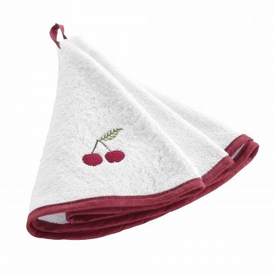 Essuie main rond - Cerisette rubis