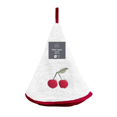 Essuie main rond - Cerisette rubis