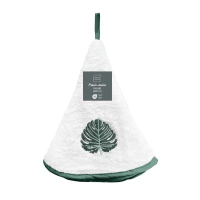 Essuie main rond - Feuille sauge