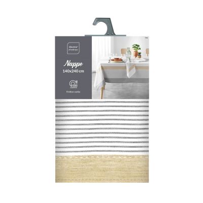 Nappe rectangulaire - 140x240cm - Tissé teint