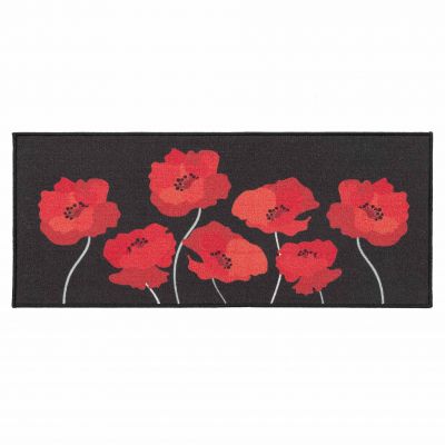 Tapis antidérapant - 50x120cm - Coquelicots
